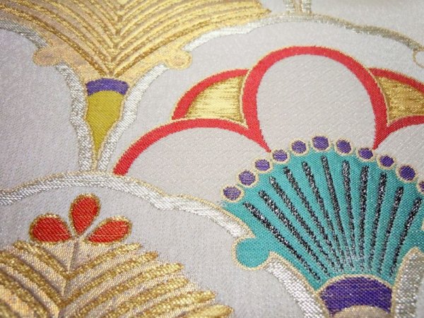 画像2: 袋帯　　雪輪青海波 (2)