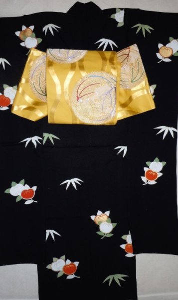 画像4: 黒地　笹に橘 (4)