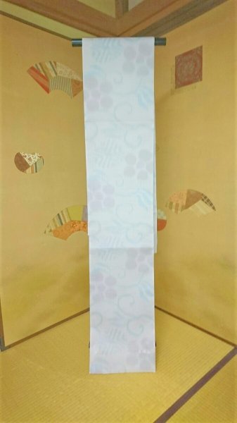 画像2: 袋帯　変り織経絣　笹蔓文 (2)