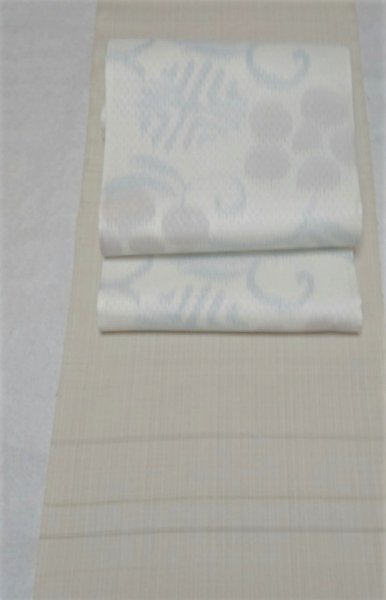 画像4: 袋帯　変り織経絣　笹蔓文 (4)