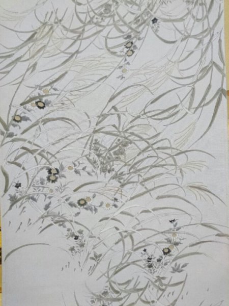 画像3: 染小紋 総付け 墨描き秋草花文  (3)