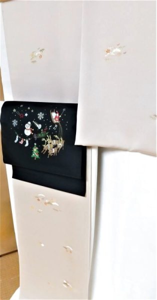 画像8: 名古屋帯　クリスマス　ハート (8)