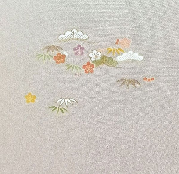 画像3: 附下　型染 松竹梅 + 名古屋帯　菱取 桐文　櫛織 (3)