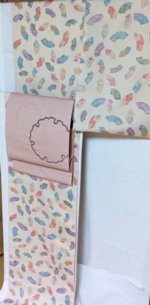 画像6: 紬着尺 絣 地紙散し (6)