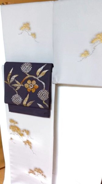 画像2: すくい袋帯・笹蔓文 (2)