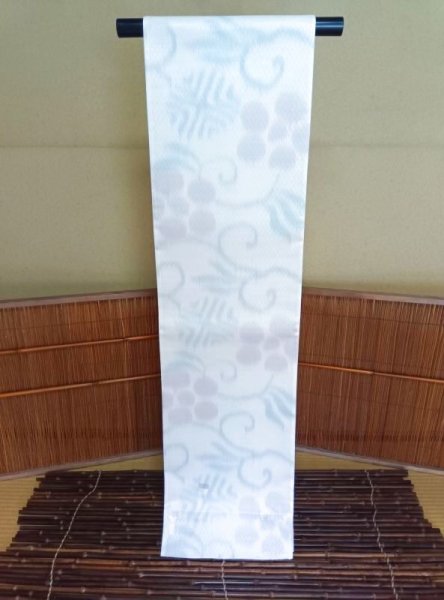 画像8: 袋帯　変り織経絣　笹蔓文 (8)
