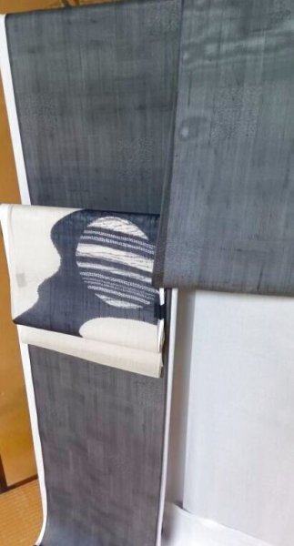 画像5: 絹芭蕉地　墨色地　編市松 (5)