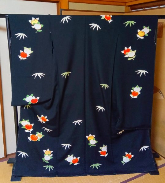画像2: 振袖(笹に橘）＋袋帯(立涌に若松の丸） (2)