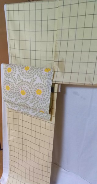 画像1: 名古屋帯　紬地型染　錦糸梅 (1)