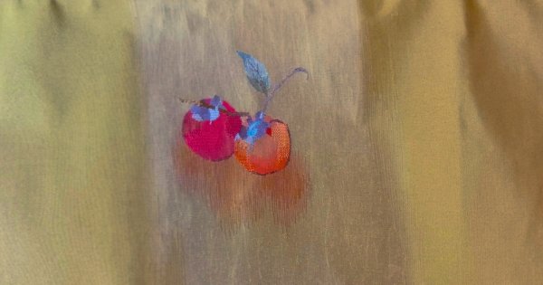 画像5: 染小紋　総付け　墨描き秋草花文 　＋　名古屋帯　柿　すくい織 (5)