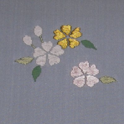 画像1: 袋帯　唐織　桜